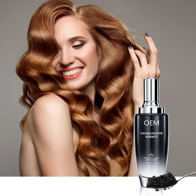 Private Label Hair Oil Treatment No Frizz Caviar Prevent Dull Color Black Caviar Extract Hair Serum