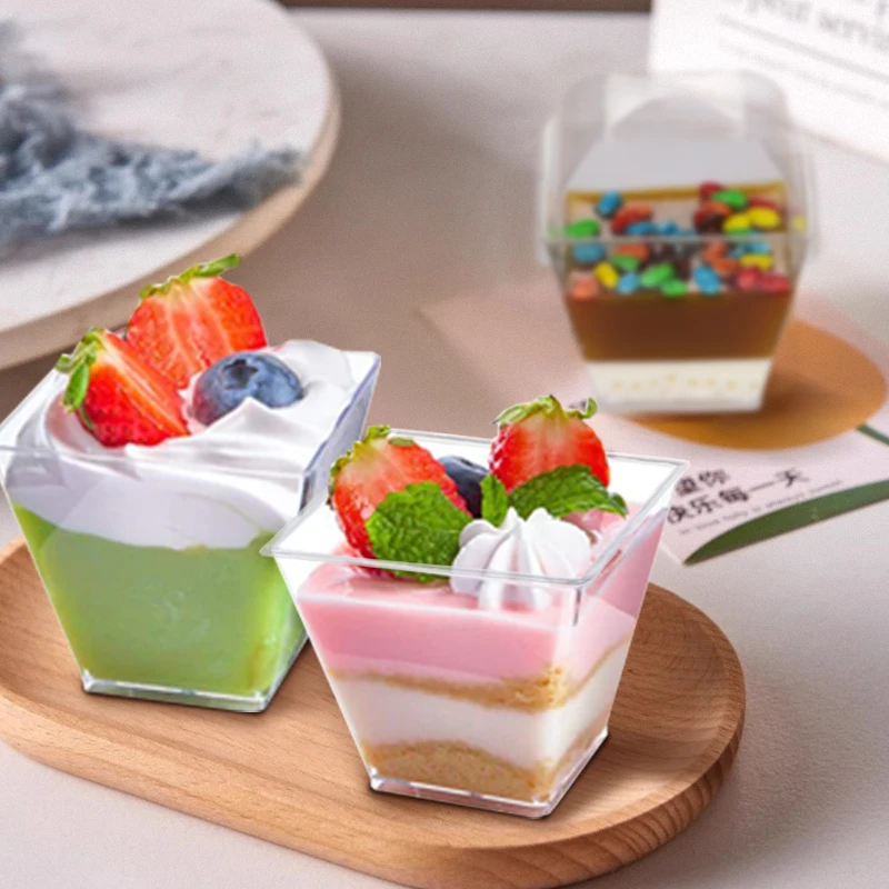 Takeaway Disposable PET Clear Plastic Cup For Cold Drink Jelly Yogurt Mousse Cookies Dessert Bubble Boba Milk Tea Cups