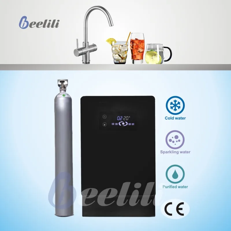 Beelili Under counter sparkling water machine 2L tank  cold water  5L/H and under sink water soda chiller for kitchen