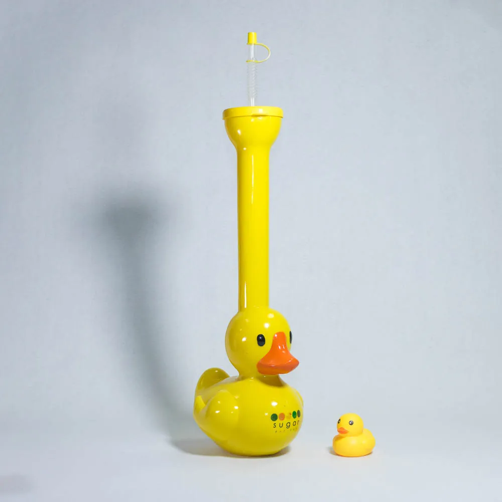 Plastic Yellow Duck Yard Cup Party  Long Neck Slush Cups Big Size Drinking Slush Bottle
