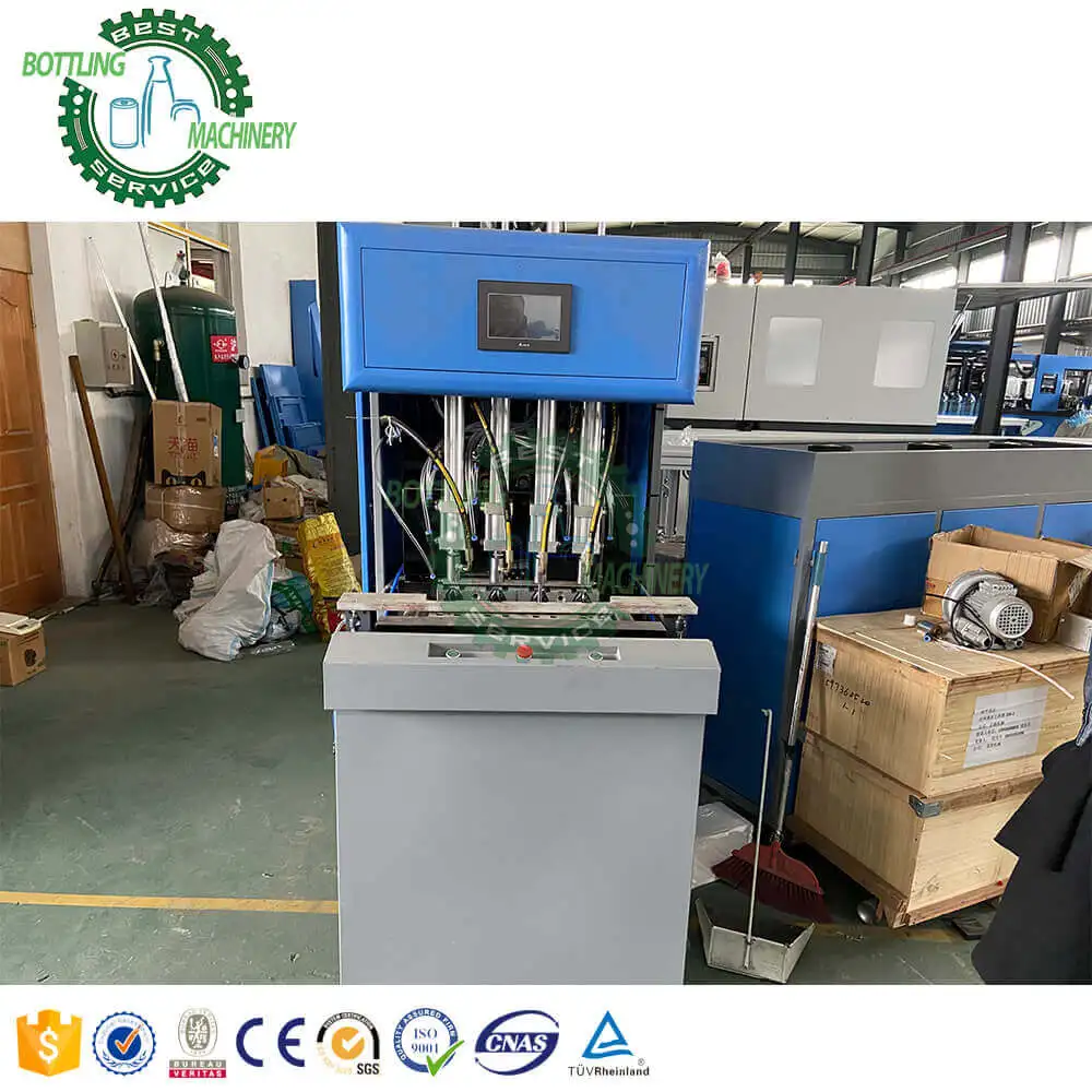 4 cavity 2000BPH 10ml - 1.5 Liter energy drink pure mineral spring fresh water PET plastic container bottle blow molding machine