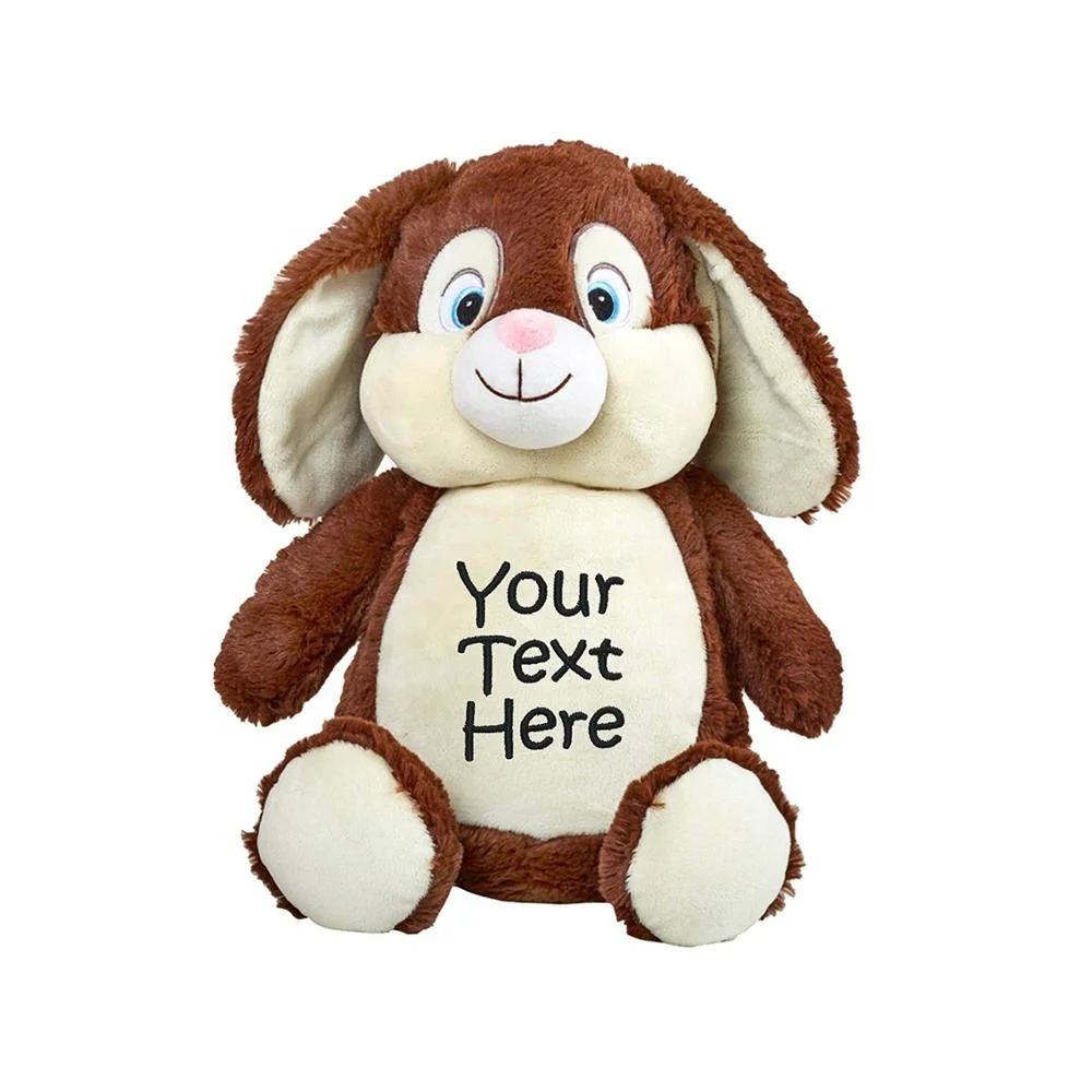 Embroidered Personalized Stuffed animals plush toys with zipper and pods