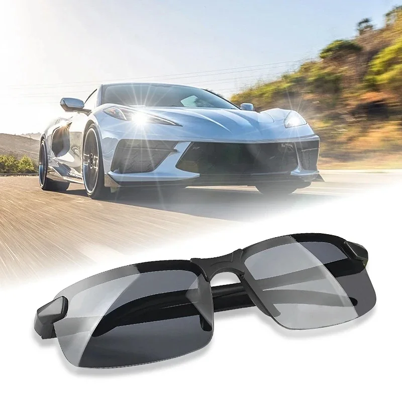Night Vision Glasses Men Anti-Glare Driving Goggles Half Frame Polarized Sunglasses for Driver UV400 Day and Night Glasses