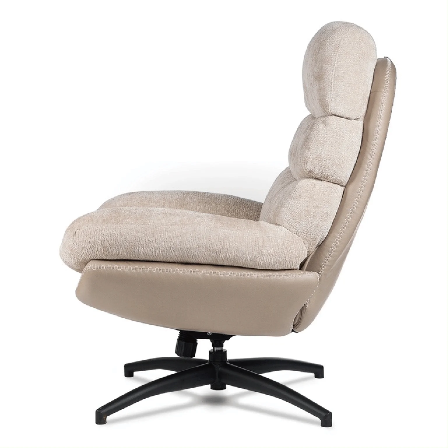 SANS Upholstered Swivel Leisure Accent Chair with Ottoman Adjustable Height Modern Rocking Chair