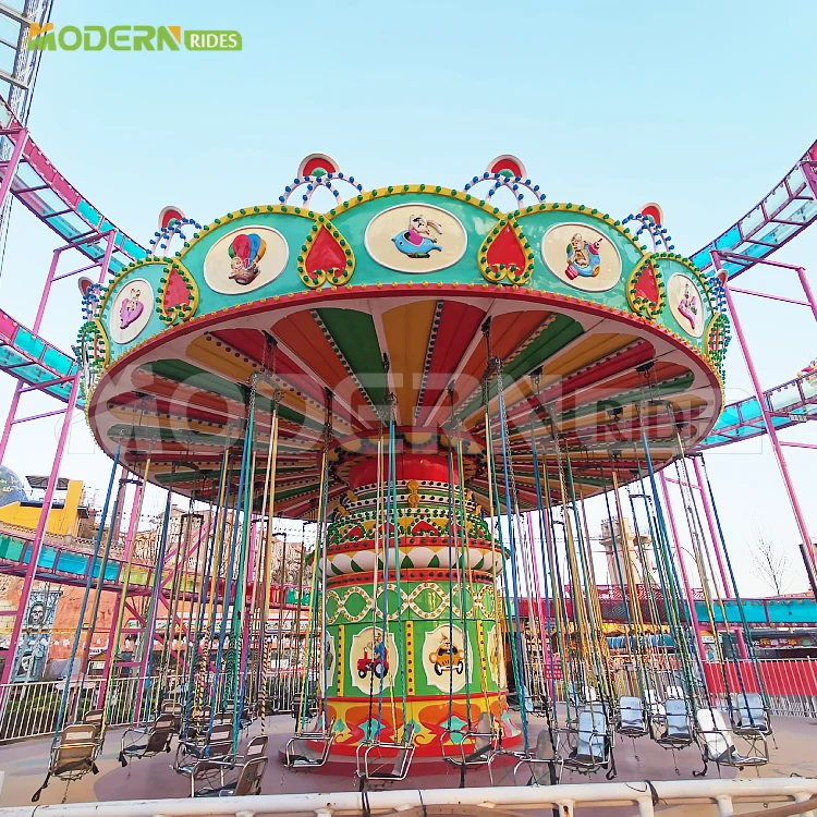 Theme park attraction manege funfair rides swing flying chair thrill rides for sale