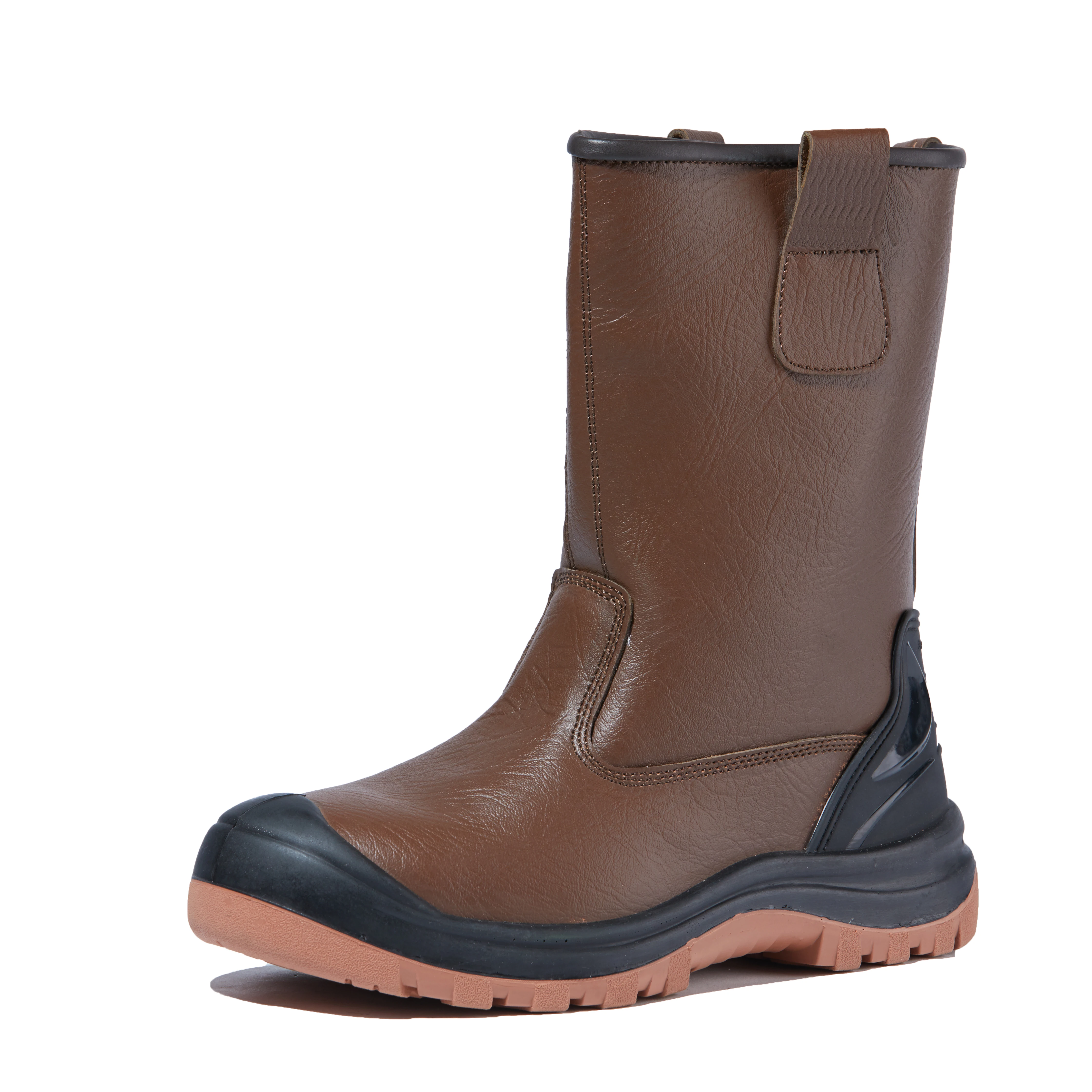 Waterproof rigger pu injection sole Genuine leather safety boots