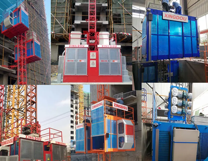 Double cage 4Ton electric construction lifting building hoist material hoist factory
