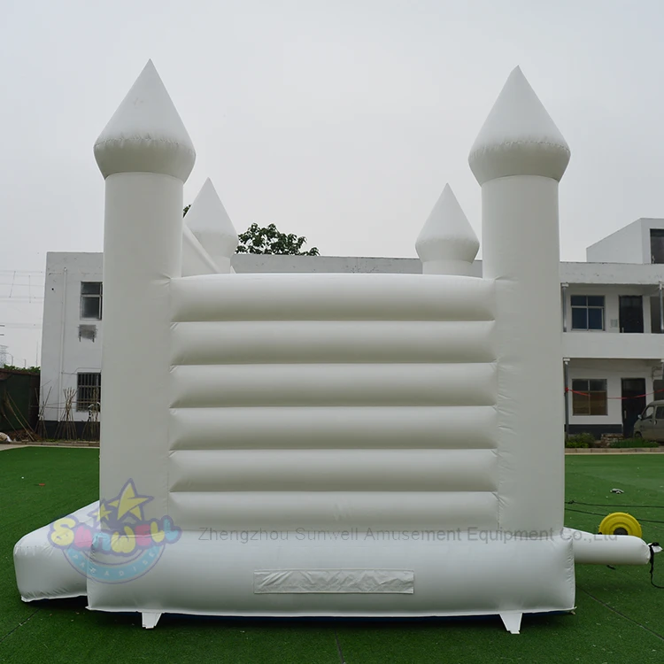 Pretty mini white wedding indoor outdoor white inflatable castle bounce house jumping trampoline for event