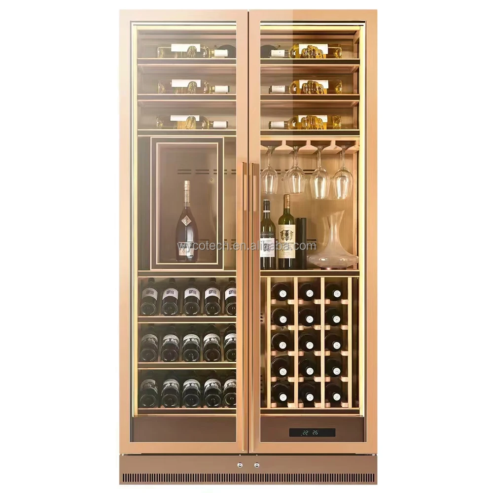 Undercounter Wine Refrigerator with Customized Size H2000mm x D1080mm and Fan Cooling System Undercounter Wine Cooler Fridge
