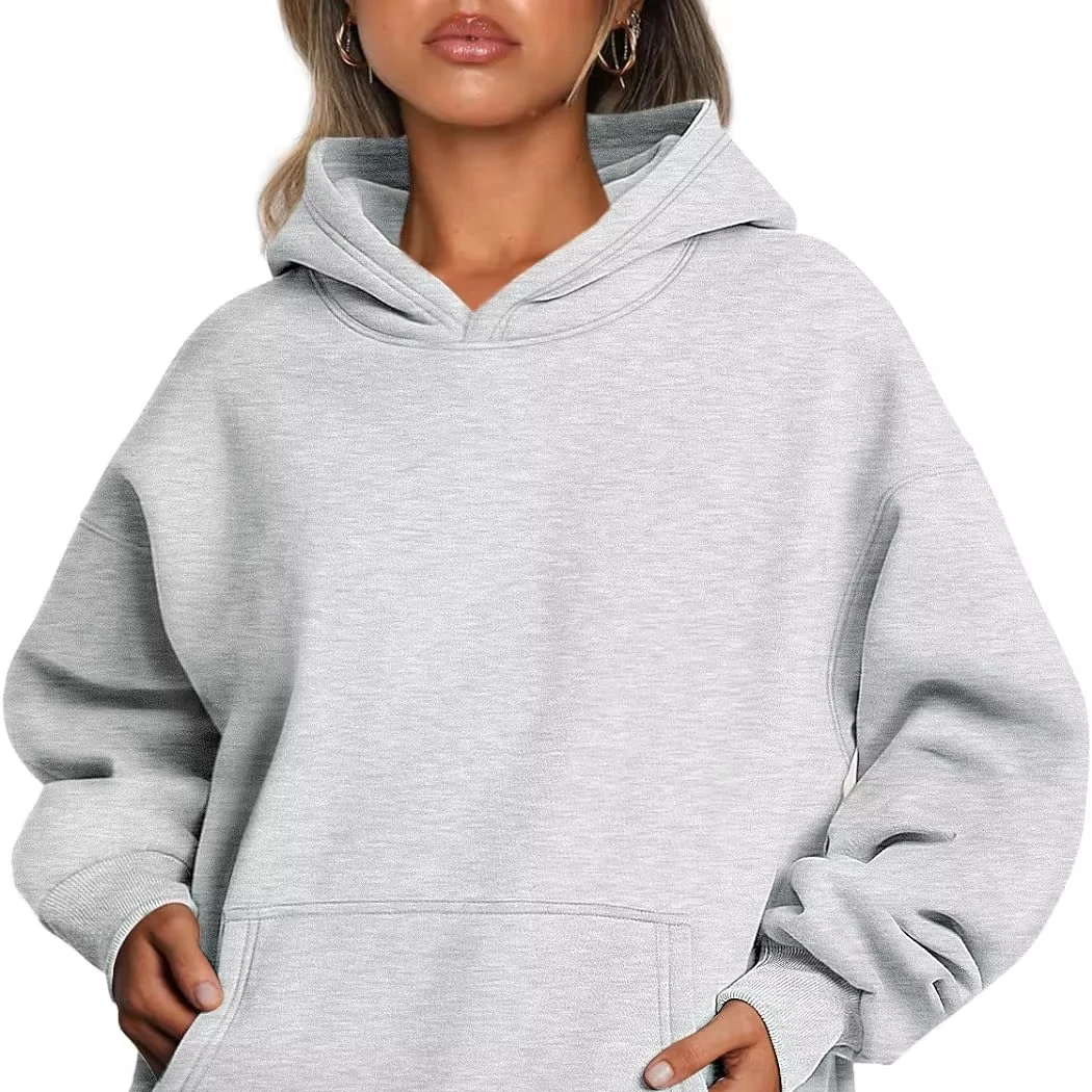 300gsm Polyester/Cotton Pullover Sweatshirt Breathable Sustainable Knitted Fabric Anti-Pilling Logo Front Back Autumn Hoodies