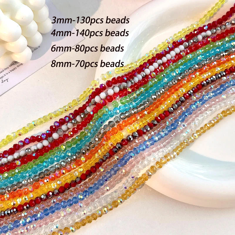 HOt 3/4/6/8mm Diy Handmade Jewelry AB Glass Crystal Seed Wheel Bead Charm For Necklace Bracelet Earrings Making Accessories