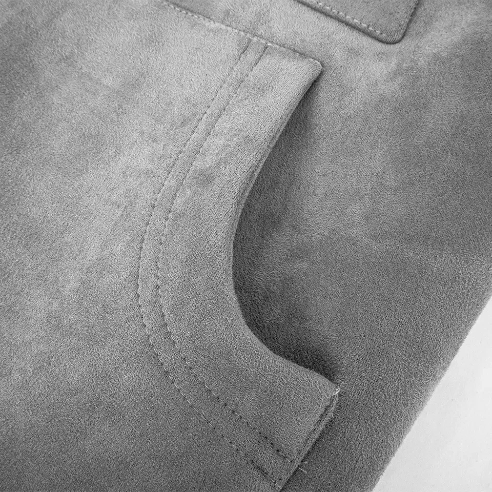 OEM Custom Winter Heavyweight Suede Jacket Men High Street Multi-Pocket Loose Zipper Casual Canvas Jacket Winter Coat