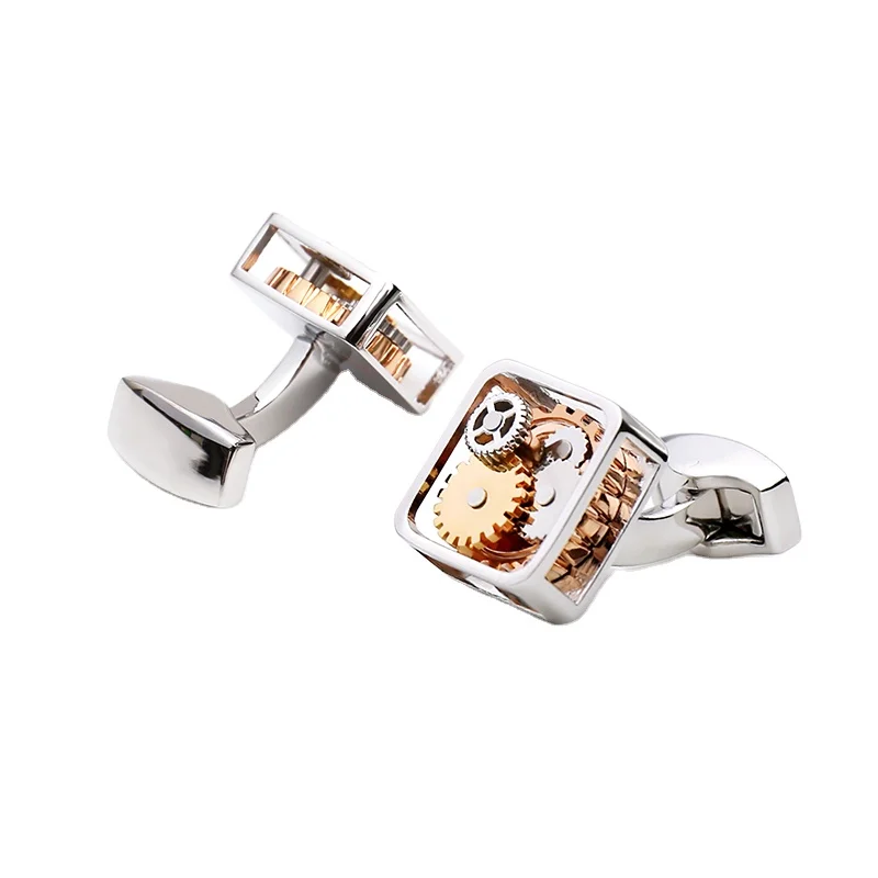 2024 new boyi Luxury Cufflink Cuff Links Men Cufflinks Manufacturer Supplier Customised Logo Mechanical Gear Metal Decoration