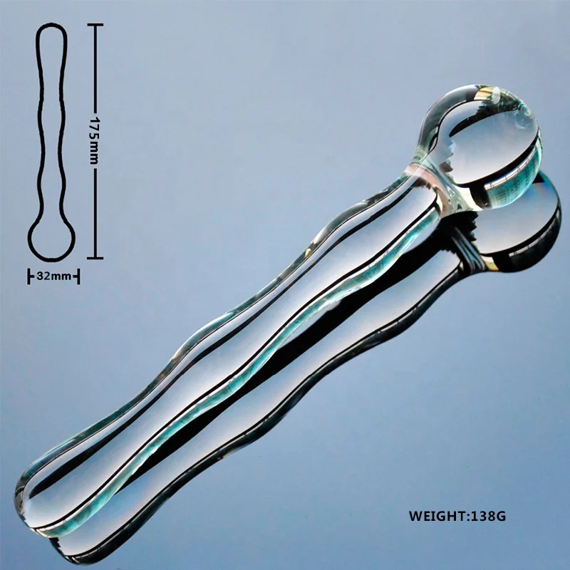 35mm glass dildo  penis anal beads ball butt plug crystal artificial  masturbation adult sex toy for women men