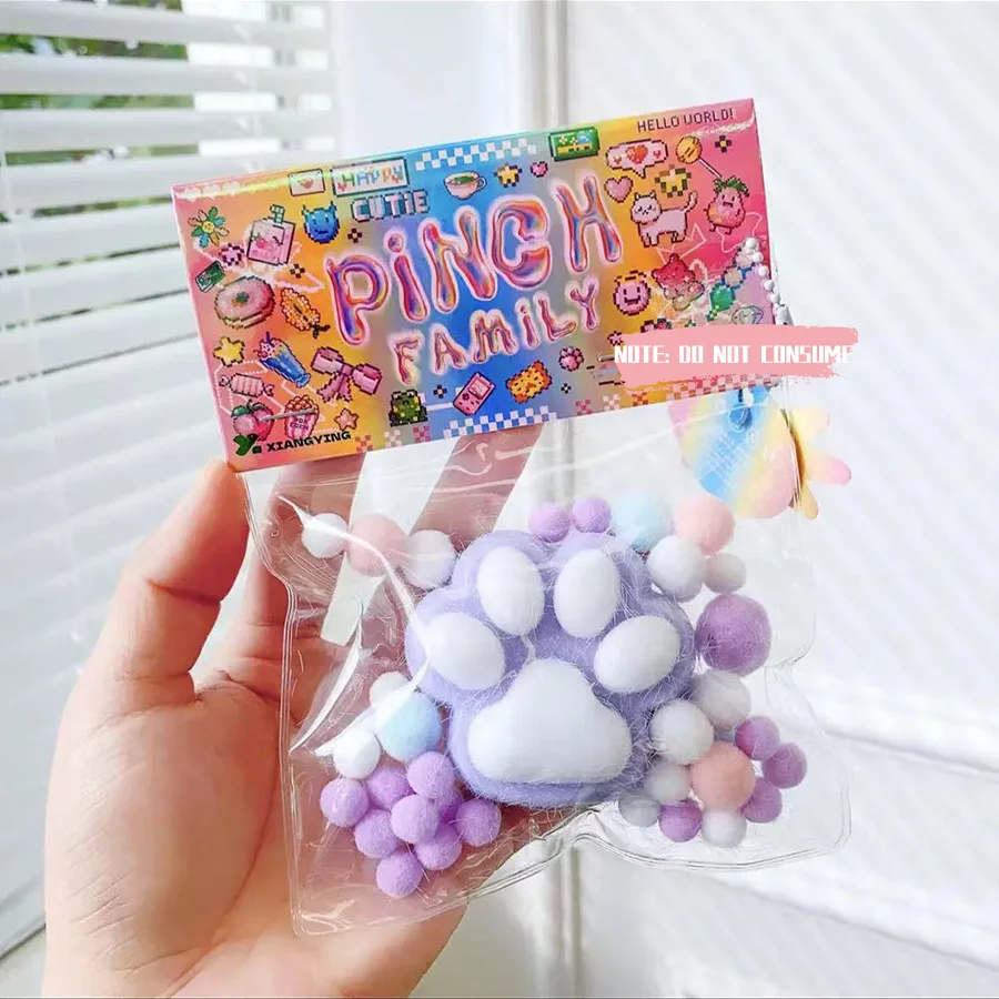Cute Kawaii Squishies PVC Sensory Toys Taba Squishy Cat Paw Squeeze Toys
