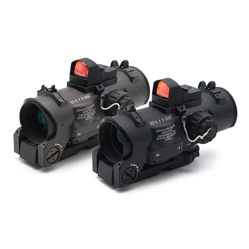 OPP TACTICAL Hunting DR 1-4X Scope Fixed Dual Purpose Scope Tactical Optics 1-4x Magnifier with Mini Red Dot Sight
