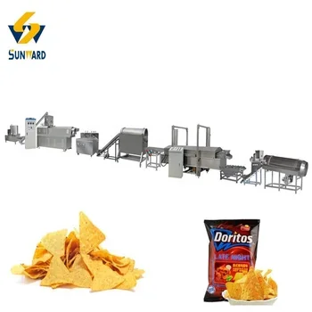 200kg/h Doritos Chips Production Line Tortilla Nachos Making Machine Corn Flour Fried Snacks Manufacturer Equipment Best Price