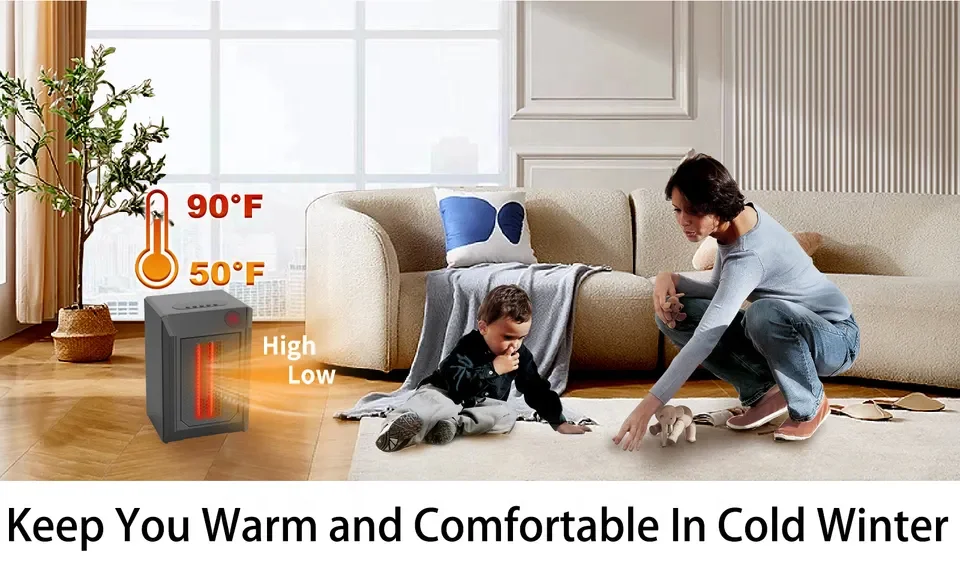 Hot Selling Infrared Quartz Heat Element Portable Overheat And Tip Over Safety Room Mini Electric Heater