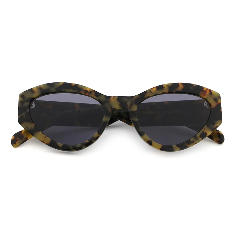 Custom logo luxury design retro cat eye thick frame recycled biodegradable sun glasses fashion eco bio acetate sunglasses