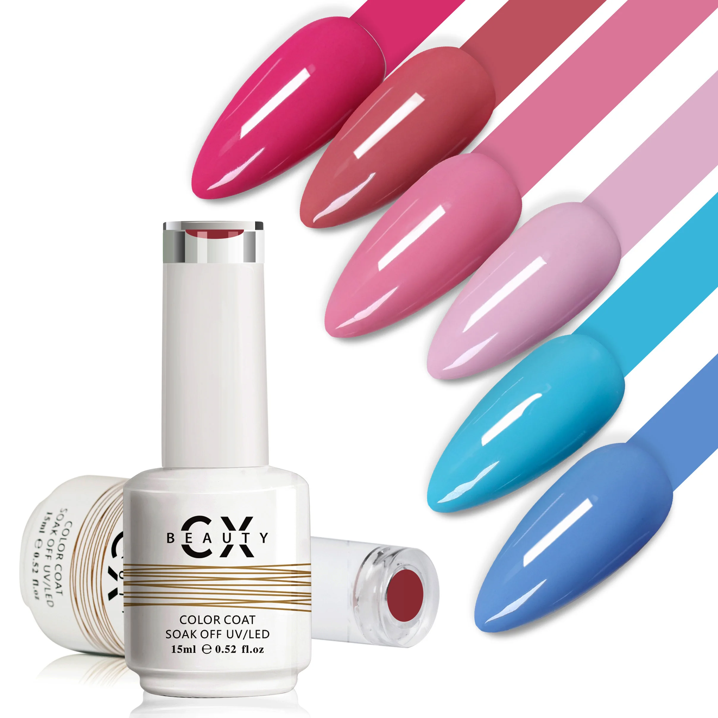 Caixuan professional nail art 282 pure color soak off uv gel nail polish permanent color UV nail Polish