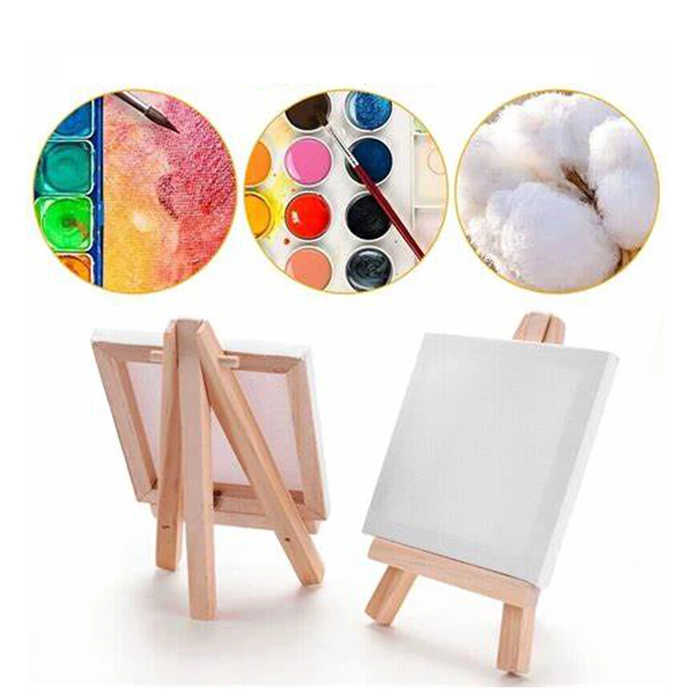 Painting Display Art Graphic Adjustable Sketch Mini Painting Easel Mini Stretched Canvas Board Wooden Paint Easel for Artist
