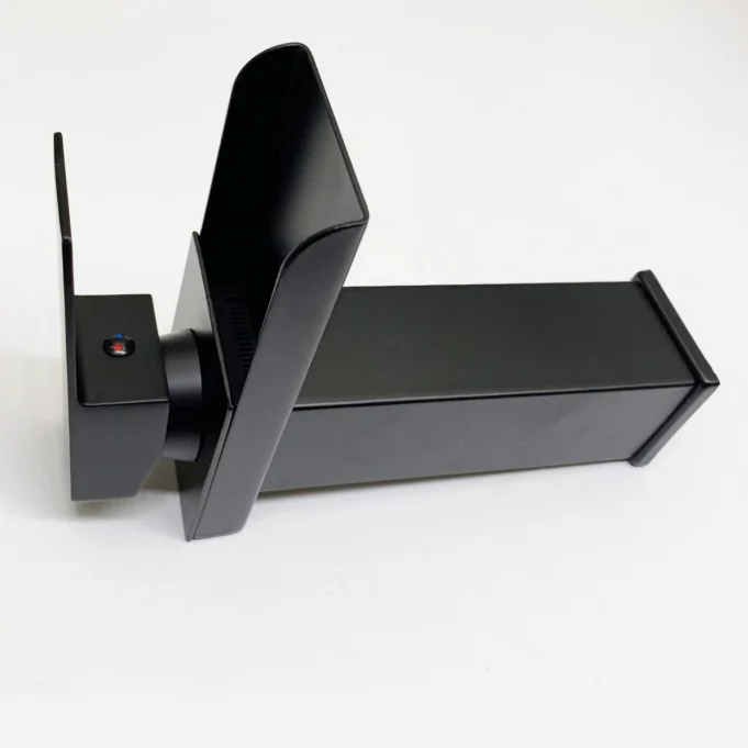 Unique Design 2021 Modern Brass Basin Mixer Tap Single Handle Waterfall Bathroom Black Faucet