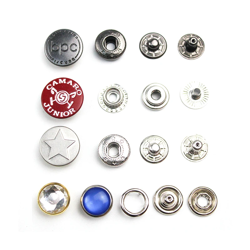Factory Direct 4 parts Fashion Metal Brass Nickel Copper Snap Button for Garment