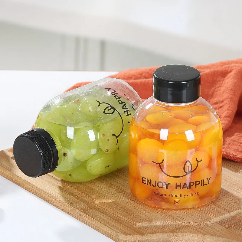 Bottle Eco-friendly High Quality Plastic PET Juice Bottle Customized Beverage Round Screw Cap