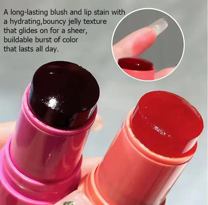 New arrival jelly blush stick private label lip and check blush jelly tint