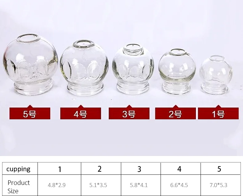 Traditional Chinese Medicine  Fire Glass Vacuum Therapy Cupping Set For Body