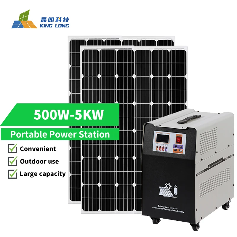 Large Power Range 500W 1KW 2KW 3KW Portable Solar Generator With Phosphoric Acid Lithium Batteries