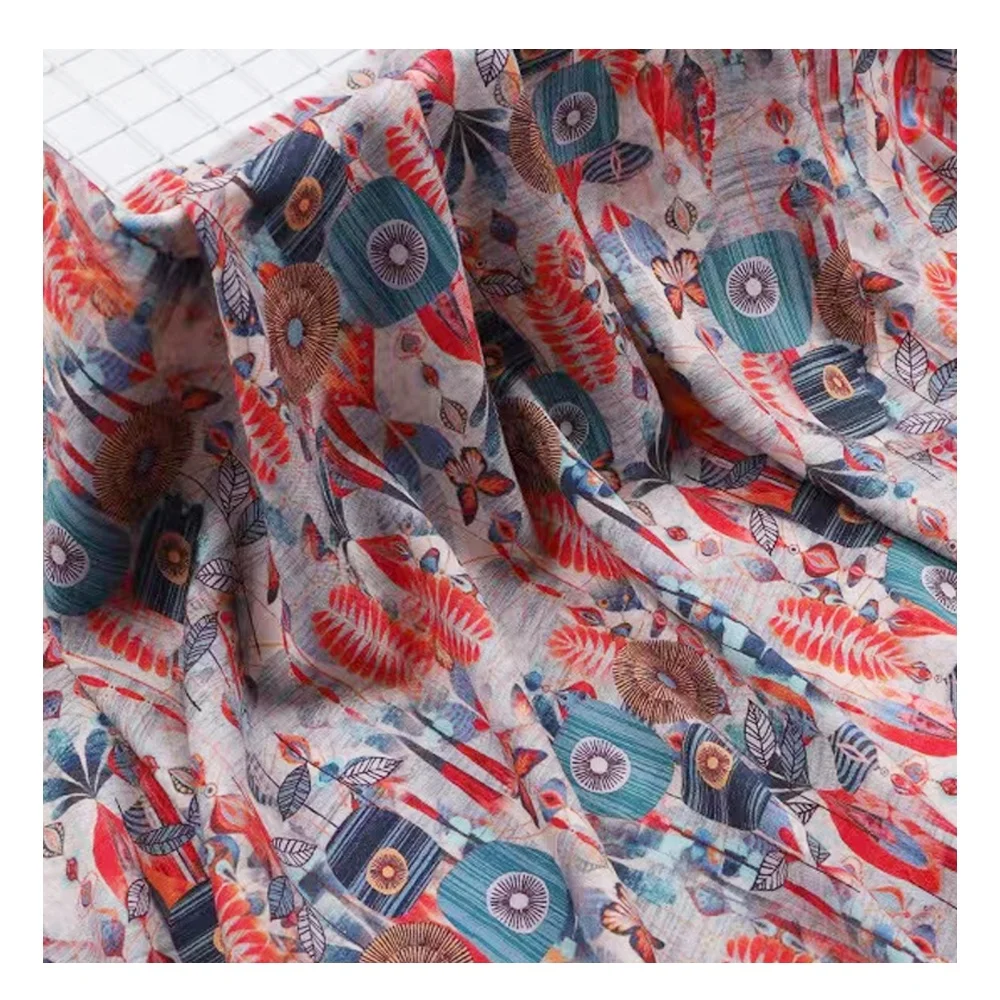 wholesale tela chalis floral kain rayon 100 spun rayon printed rayon viscose fabric digital printed