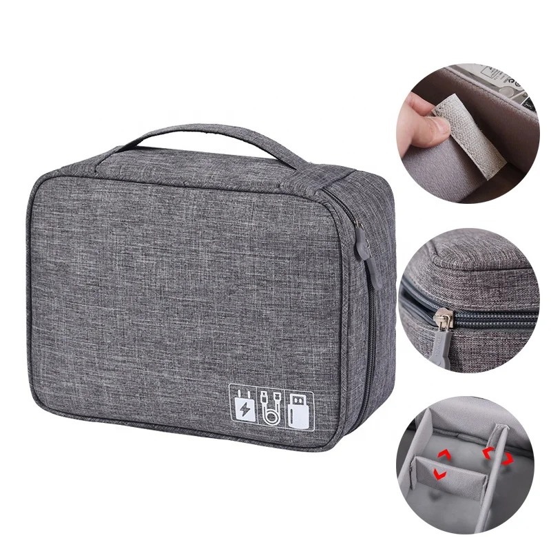 
Portable Waterproof Data Cable Organizer Case Digital Devices Storage Bag For Business Trip 