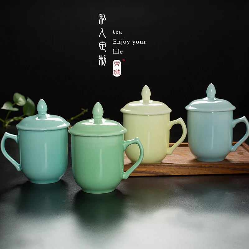 Wholesale Colored Glazed New Bone Porcelain Ceramic Cup Creative Mark Cup Customized Logo Cup