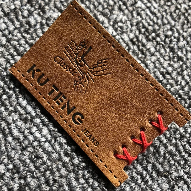 Garment Accessories Manufacture Wholesale Custom Embossed Brand Logo Patchwork Leather Label Patches