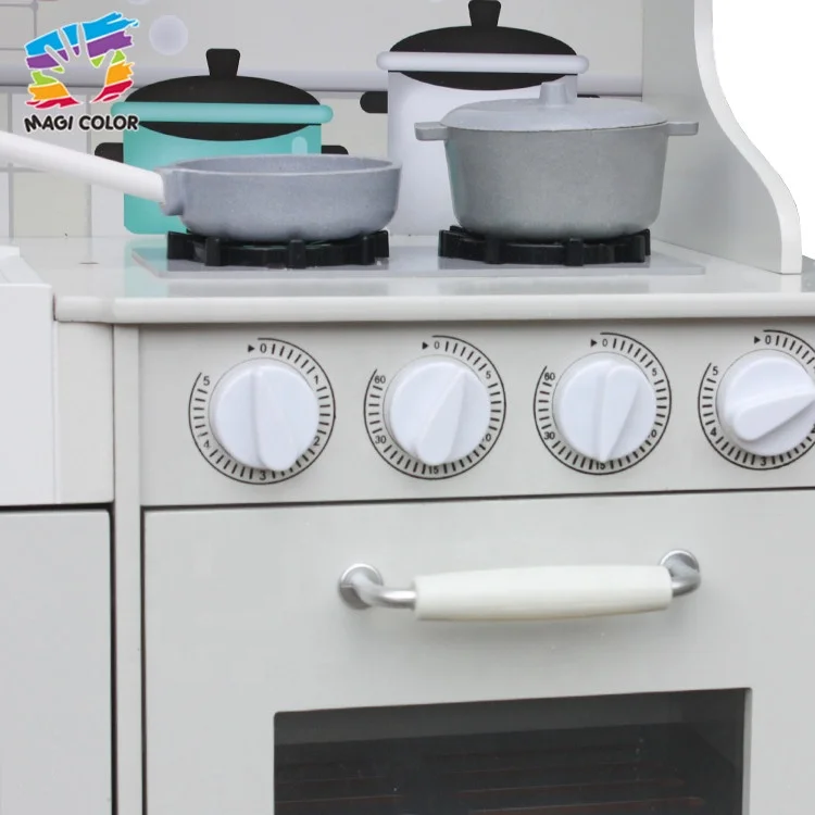 
Ready To Ship big children wooden white kitchen toy for pretend play W10C409 