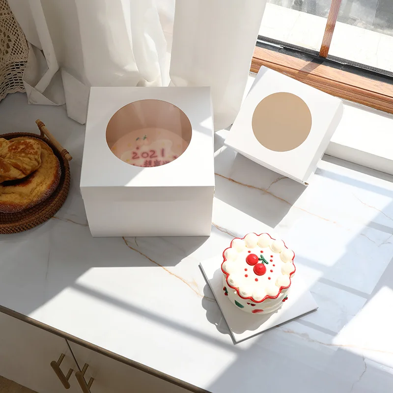 High Quality Custom Disposable Thick Transparent Birthday Cupcake Kraft Paper Box