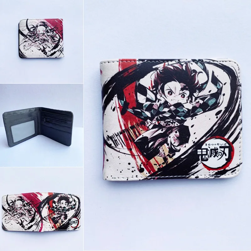 28 Styles Cartoon Anime teenagers PU leather wallet Kamado Tanjirou Kamado Nezuko Anime Wallets Coin Purse Demon Slayer