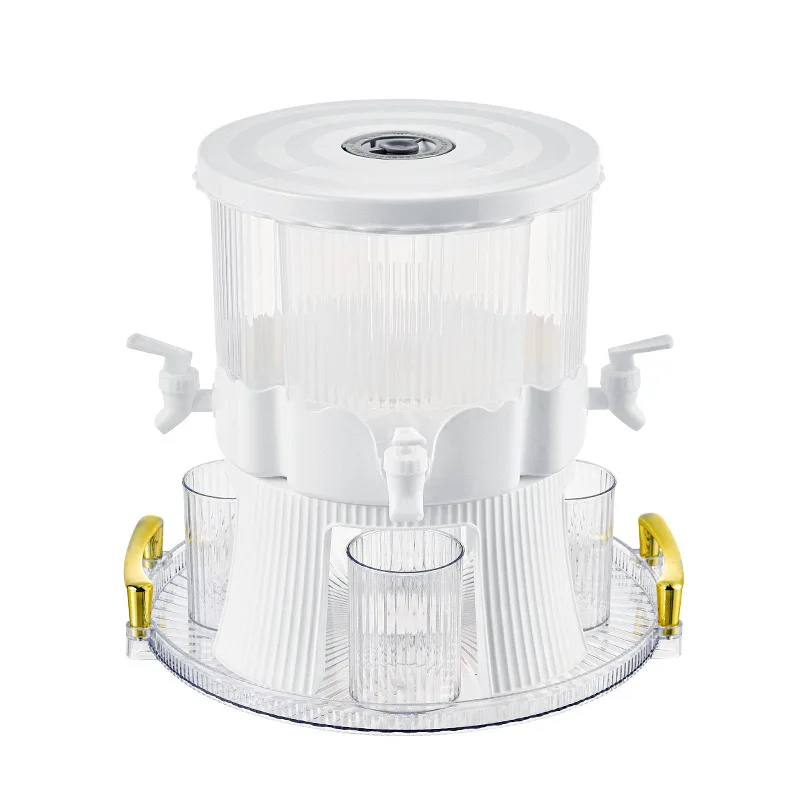 Wholesale Rotating Portable Iced Hot Beverage Soda Dispenser Plastic Juice Kettle Set With Faucet And Stand For Catering Fridge