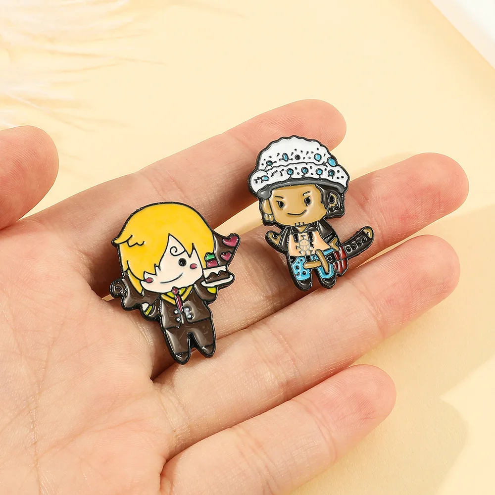 Hot Sale Jewelry Cartoon Anime Cool One Piece Luffy Zoro Ace Metal Crafts Pins Cloth Decoration Hat Bag Badges Brooch Accessory