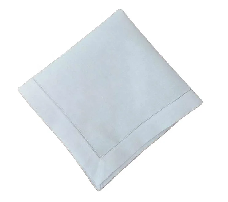 CFP G317 Classic 20*20 Inch Linen/Cotton Flax White Linen Hemstitch Napkins