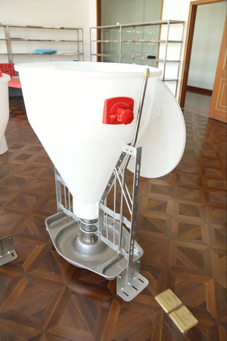 Pig Dry Wet Feeder for Finisher Crate 140L with Stainless Steel Feed Pan and PE Feed Barrel