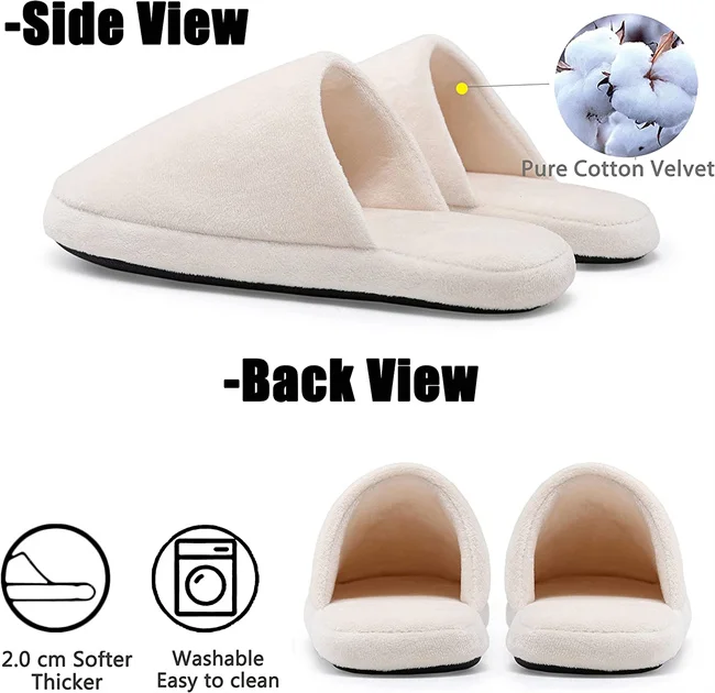 Custom Logo White Spa Shoes Hotel Travel Washable Luxury Spa Slippers