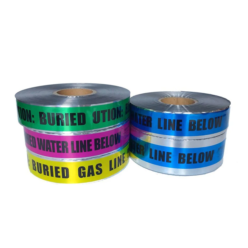 MANCAI Customizable Underground Warning Tape Tracer Wire Detectable Underground Warning Tape