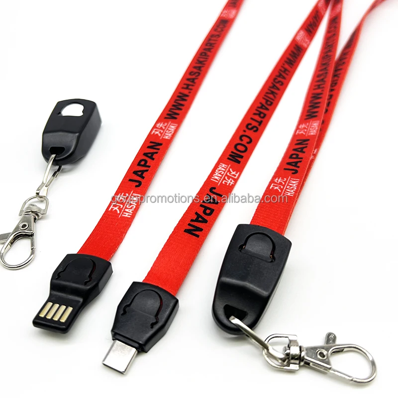 hot sale lanyard usb cable charging usb cable for Phone and pen type-c usb charger cable lanyard