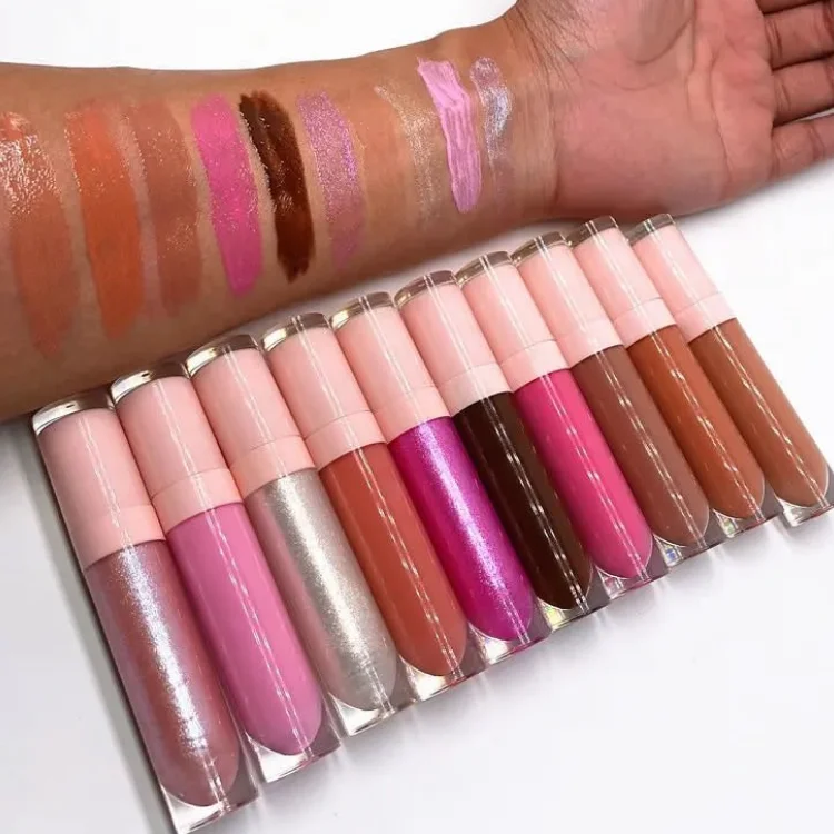 matte velvet liquid lipstick glossy lip gloss vegan private label white paper box packaging cruelty free logo custom