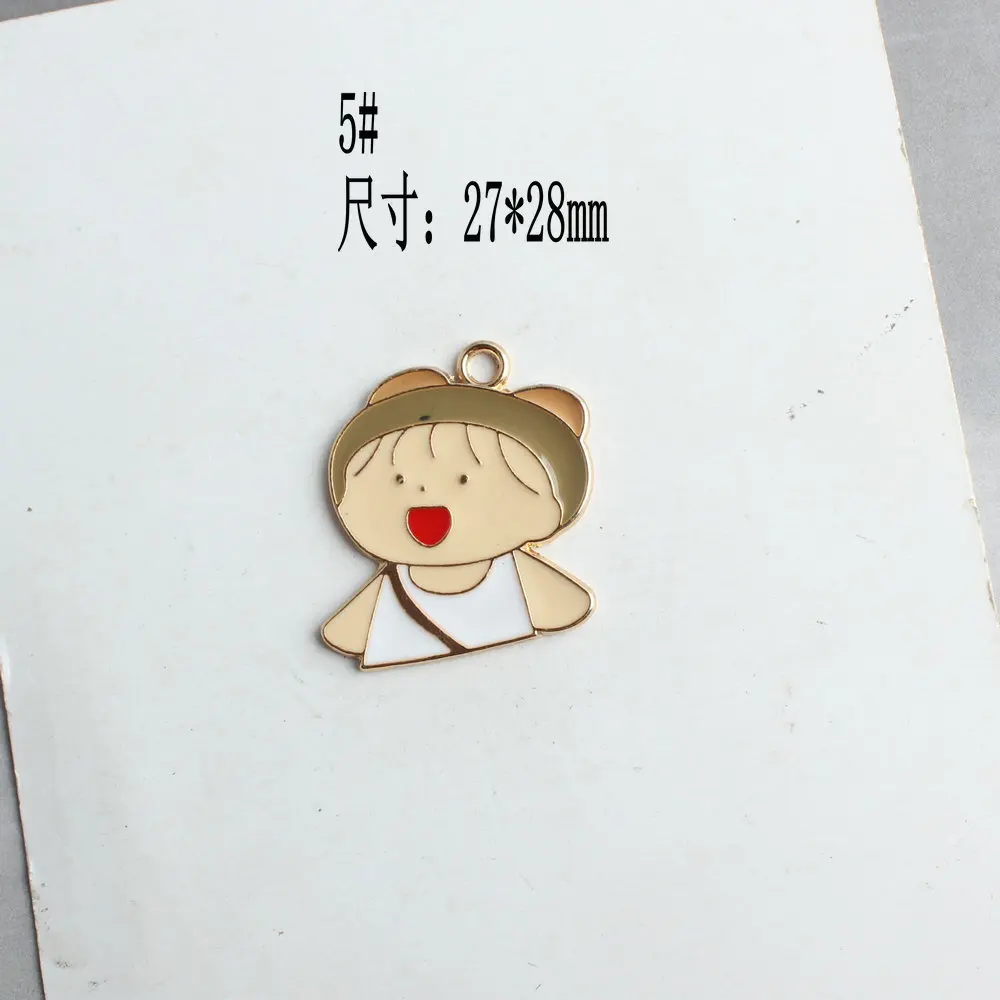 Cute cartoon character Boy girl Mermaid enamel pendant DIY jewelry material accessories wholesale