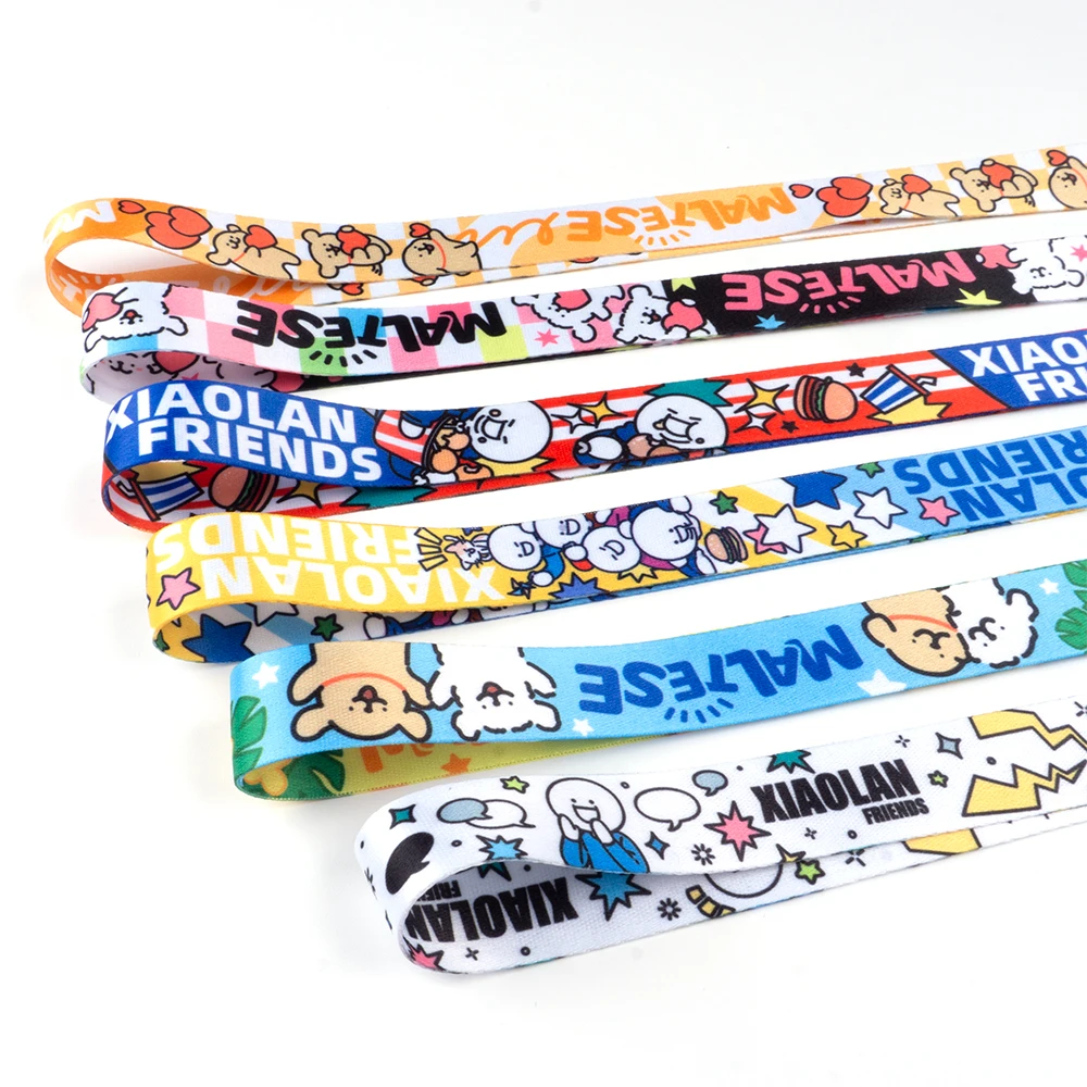 Popular Design Customized Polyester Cartoon Lanyards Card Holder Dye Sublimation Anime  Keychain Lanyard