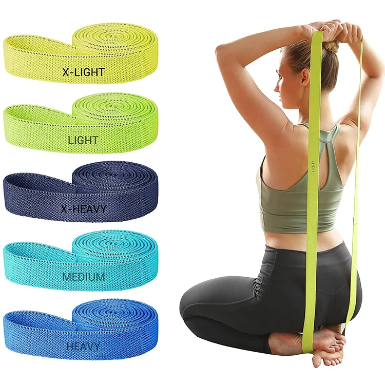 Lightweight Portable Resistance Training Home Workouts and Travel Home Gym Long Fabric Resistance Bands with Carrying Bag