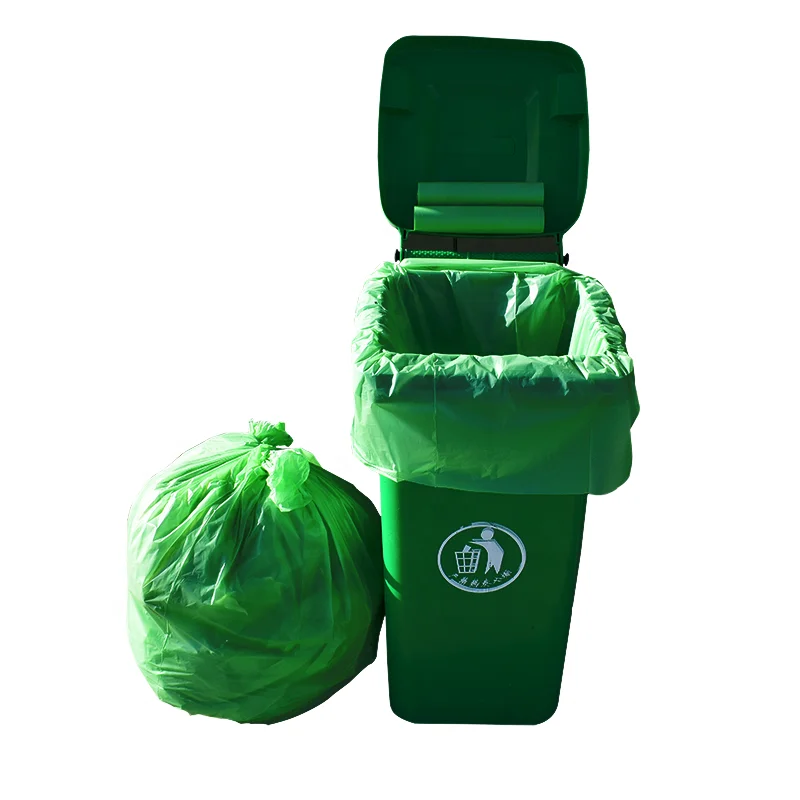 OutdoorCompostable Polyethylene Refuse Sacks 8 13 33 40 50 65 95 Gallon Trash Bag Rolls Industrial Black Stand Supermarket